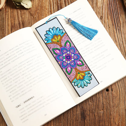 Diamond Painting Bookmark DIY Rhinestone Diamond Leather Tassel Book Marks