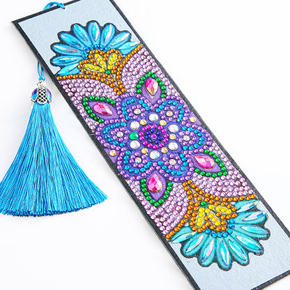 Diamond Painting Bookmark DIY Rhinestone Diamond Leather Tassel Book Marks