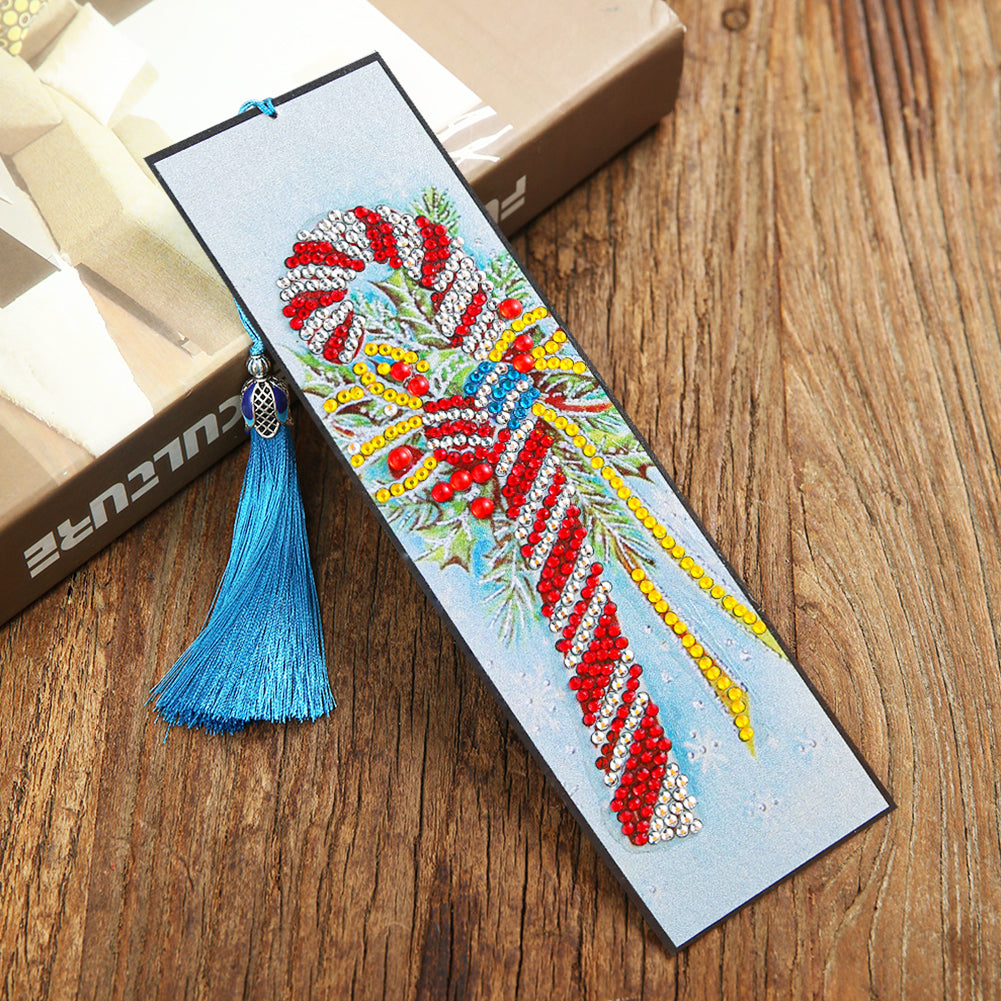 Diamond Painting Bookmark DIY Rhinestone Diamond Leather Tassel Book Marks