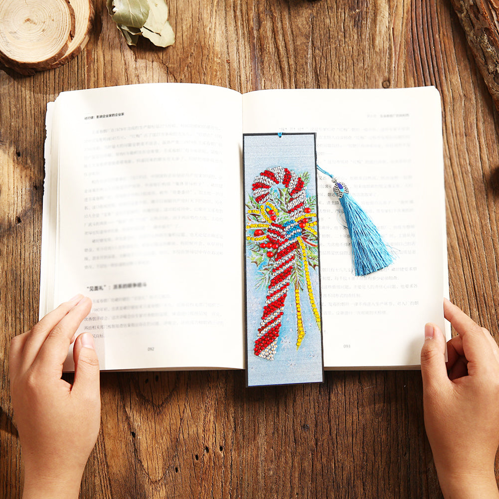 Diamond Painting Bookmark DIY Rhinestone Diamond Leather Tassel Book Marks