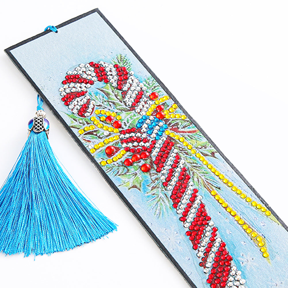 Diamond Painting Bookmark DIY Rhinestone Diamond Leather Tassel Book Marks