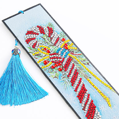 Diamond Painting Bookmark DIY Rhinestone Diamond Leather Tassel Book Marks