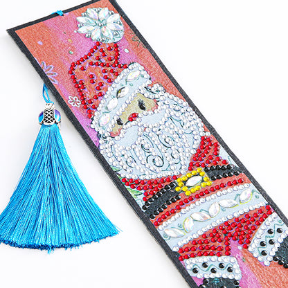 Diamond Painting Bookmark DIY Rhinestone Diamond Leather Tassel Book Marks