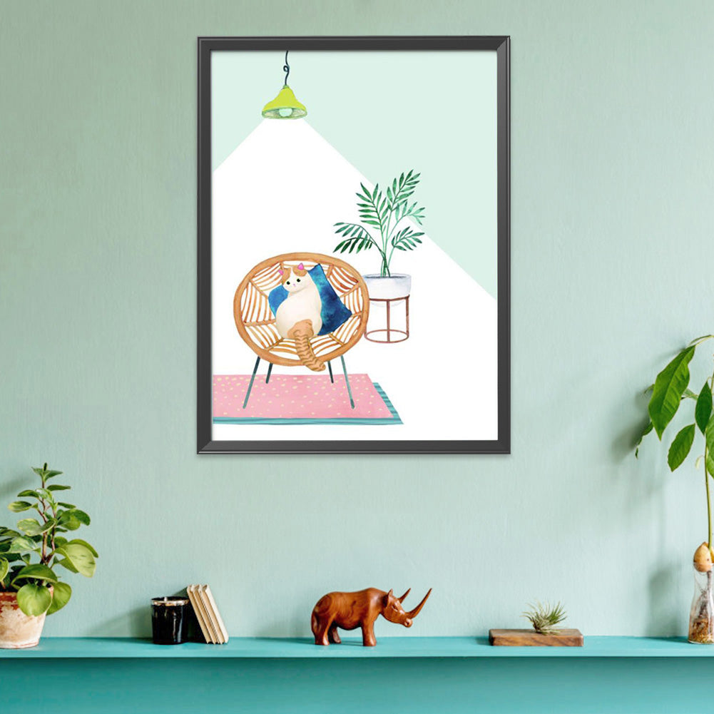 Cat - 11CT Stamped Cross Stitch 50*70CM