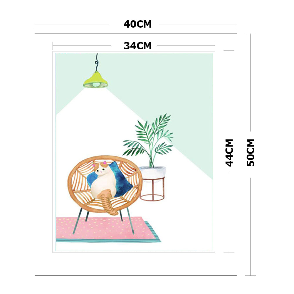 Cat - 11CT Stamped Cross Stitch 50*70CM