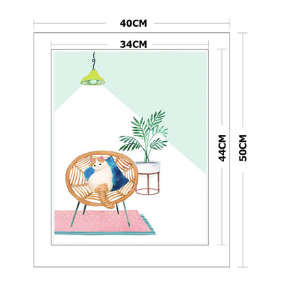 Cat - 11CT Stamped Cross Stitch 50*70CM