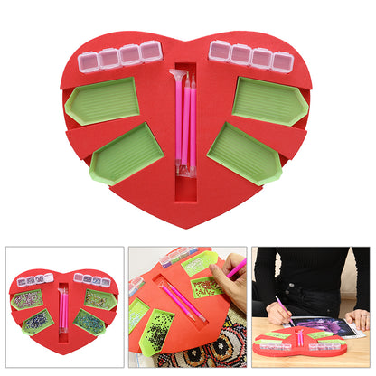 Heart Diamond Painting Tray Holder Beading Storage Point Drill Box Kit