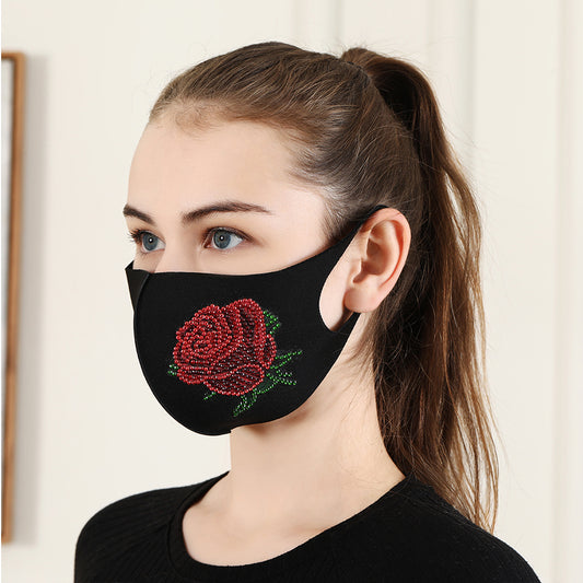 DIY 5D Mosaic Part Drill Rose Pattern Diamond Decor Mask Resin Painting Kit