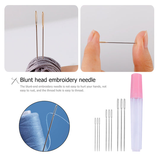Big Eye Sewing Needles Set Stainless Steel Stitching Tools (3pcs a bottle)
