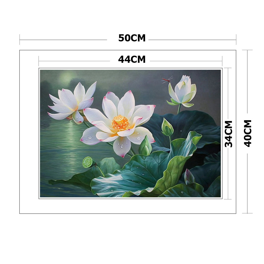 Lotus Flower - 11CT Stamped Cross Stitch 50*40CM