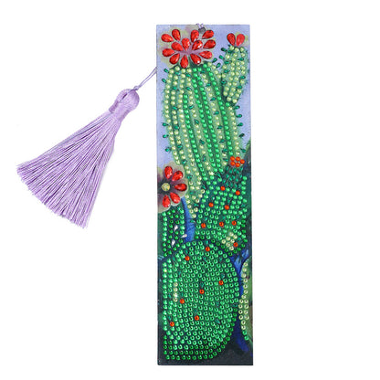 DIY Special Shape Rhinestone Diamond Painting Leather Bookmark Tassel Craft