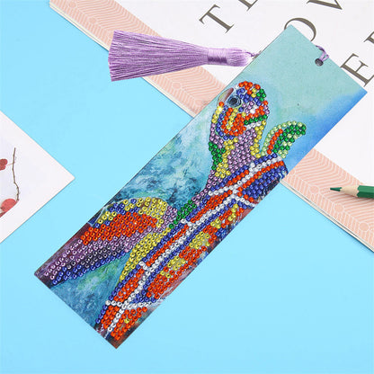 DIY Special Shape Rhinestone Diamond Painting Leather Bookmark Tassel Craft