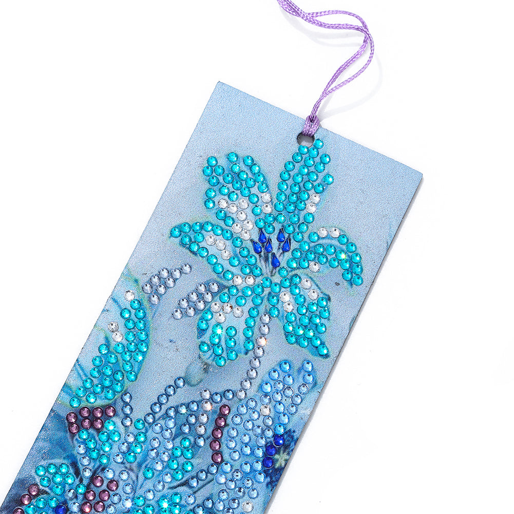 DIY Special Shaped Diamond Painting Leather Bookmark Tassel Handicraft Art