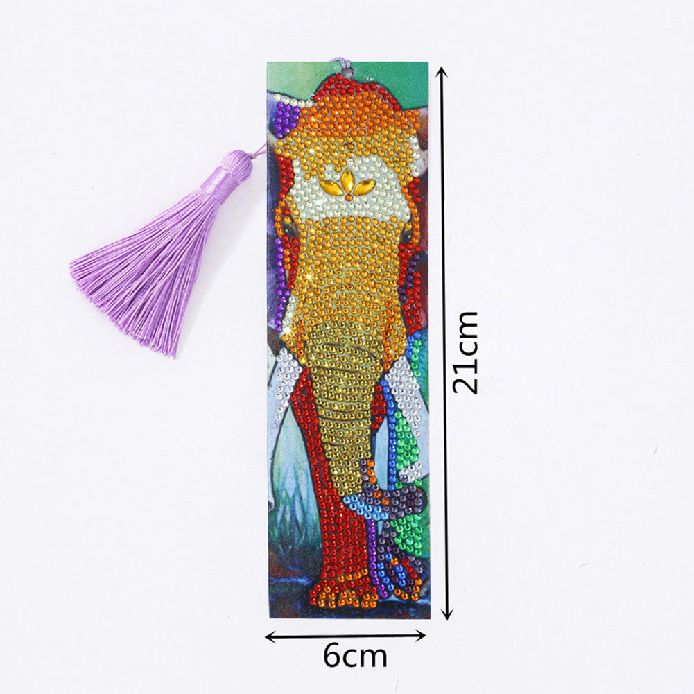 DIY Rhinestone Diamond Painting Leather Bookmarks Animal Leather Handicraft