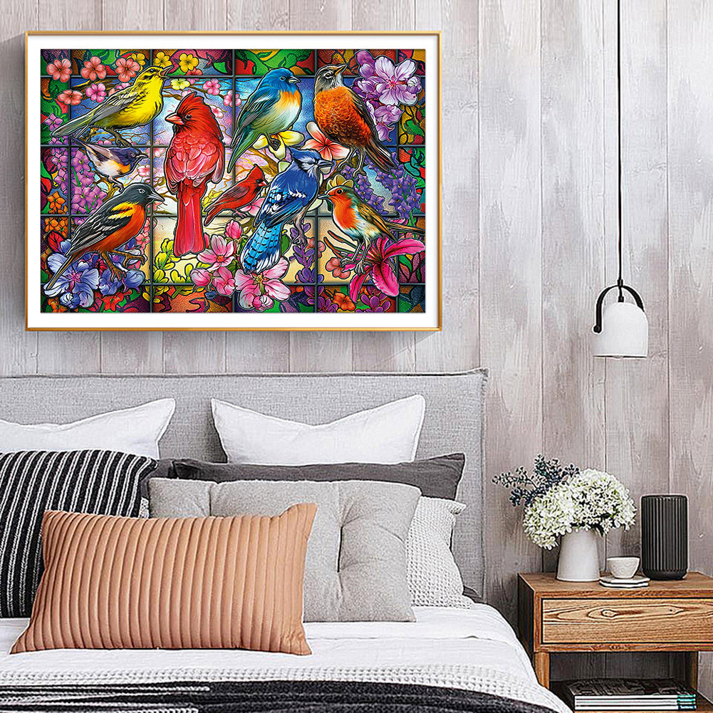 Stained Bird - Full Round Drill Diamond Painting 50*40CM