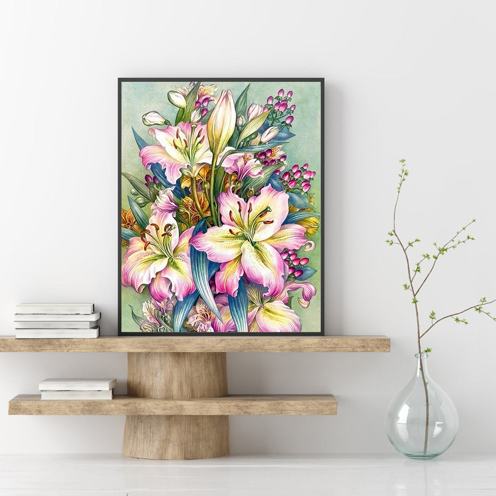 Lilies - Full Round Drill Diamond Painting 30*40CM