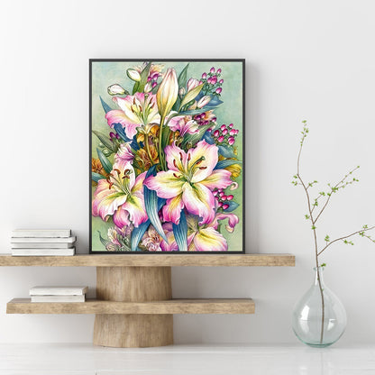 Lilies - Full Round Drill Diamond Painting 30*40CM