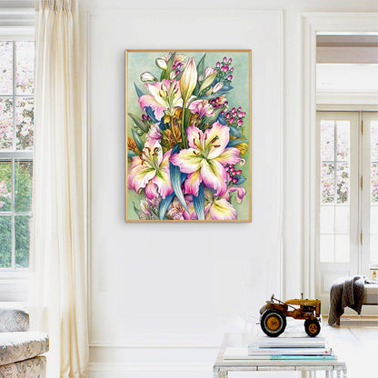 Lilies - Full Round Drill Diamond Painting 30*40CM