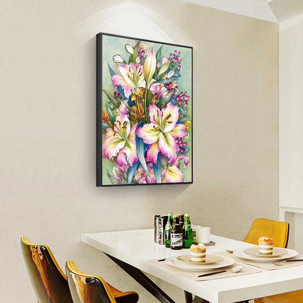 Lilies - Full Round Drill Diamond Painting 30*40CM