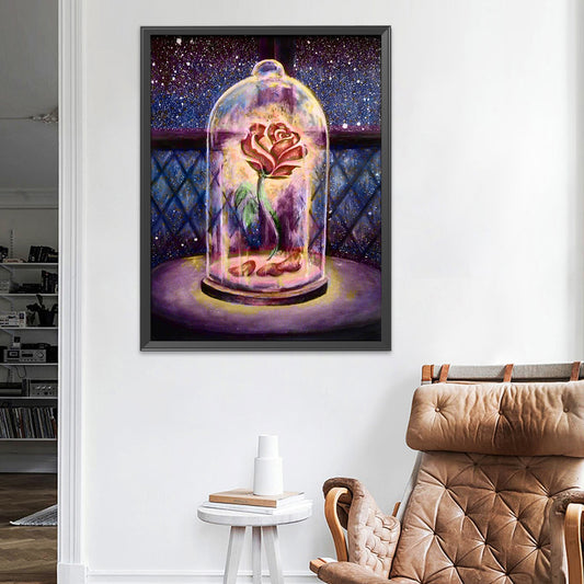 Rose Glass - 11CT Stamped Cross Stitch 35*48CM