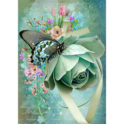 Butterfly Rose - Full Round Drill Diamond Painting 30*40CM