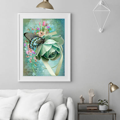 Butterfly Rose - Full Round Drill Diamond Painting 30*40CM