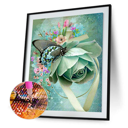 Butterfly Rose - Full Round Drill Diamond Painting 30*40CM