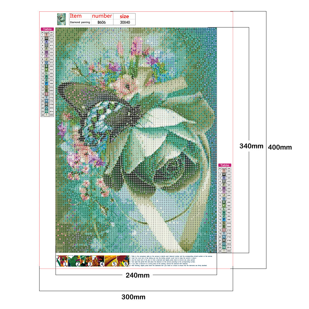 Butterfly Rose - Full Round Drill Diamond Painting 30*40CM