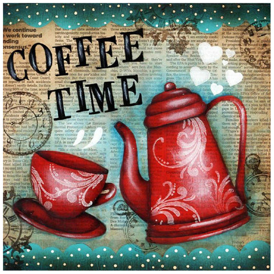 Coffee Time - Full Round Drill Diamond Painting 30*30CM