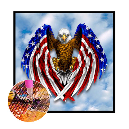 Flag Eagle - Full Round Drill Diamond Painting 30*30CM