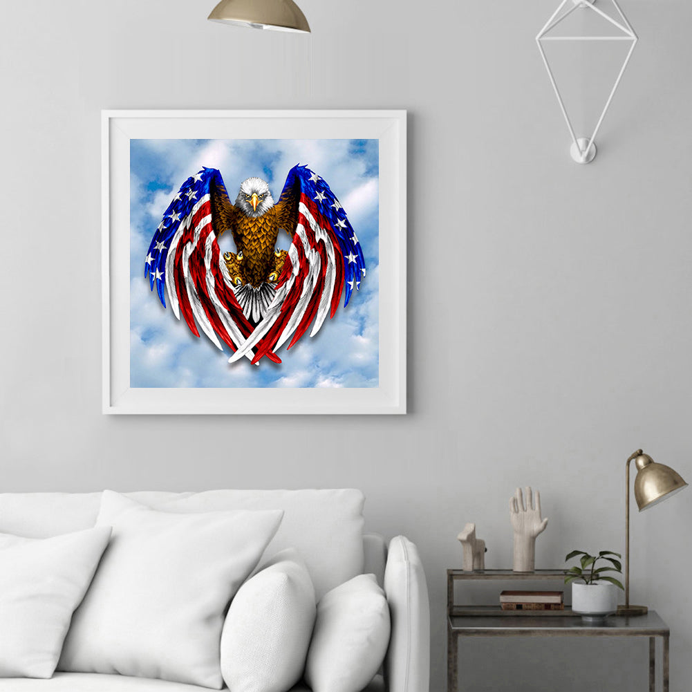 Flag Eagle - Full Round Drill Diamond Painting 30*30CM