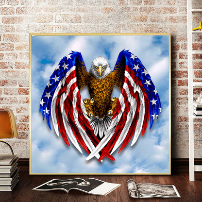 Flag Eagle - Full Round Drill Diamond Painting 30*30CM