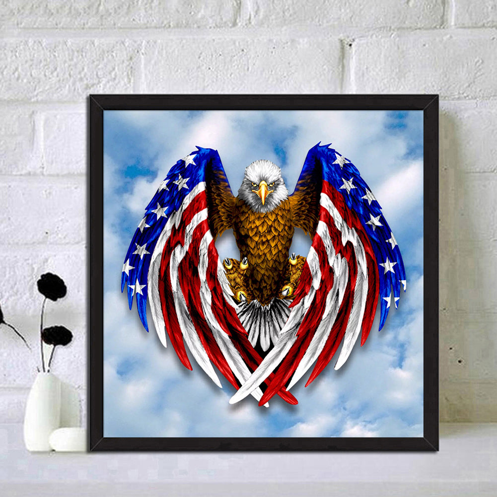 Flag Eagle - Full Round Drill Diamond Painting 30*30CM