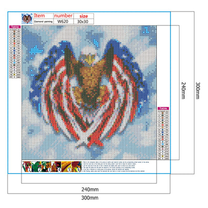 Flag Eagle - Full Round Drill Diamond Painting 30*30CM