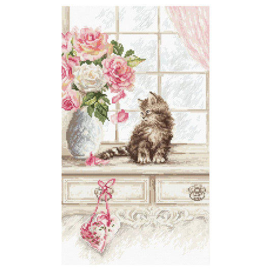 Cat - 11CT Stamped Cross Stitch 35*20CM