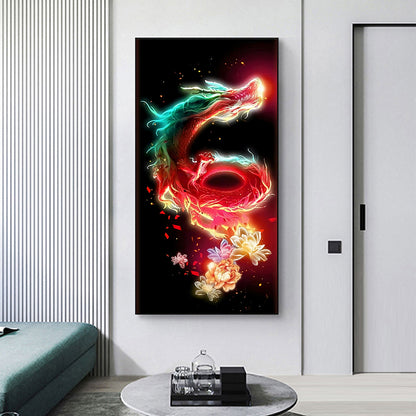 Flame Dragon - Full Round Drill Diamond Painting 40*80CM