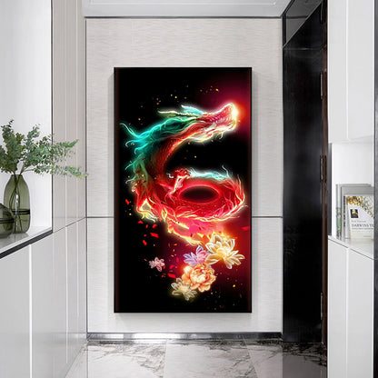 Flame Dragon - Full Round Drill Diamond Painting 40*80CM