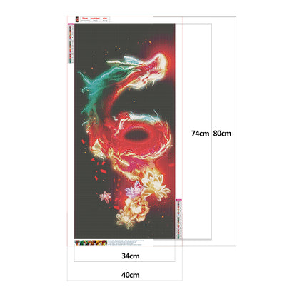 Flame Dragon - Full Round Drill Diamond Painting 40*80CM