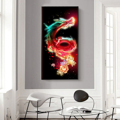 Flame Dragon - Full Round Drill Diamond Painting 40*80CM