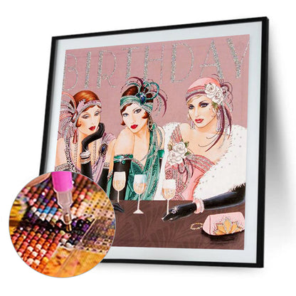 Lady - Full Round Drill Diamond Painting 30*30CM