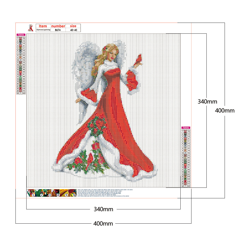 Dress Angel - Full Round Drill Diamond Painting 40*40CM