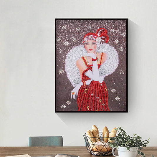 Lady - Special Shaped Drill Diamond Paintng 30*40CM