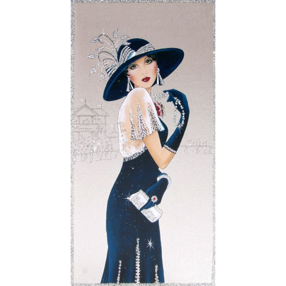 Lady - Full Round Drill Diamond Painting 30*60CM