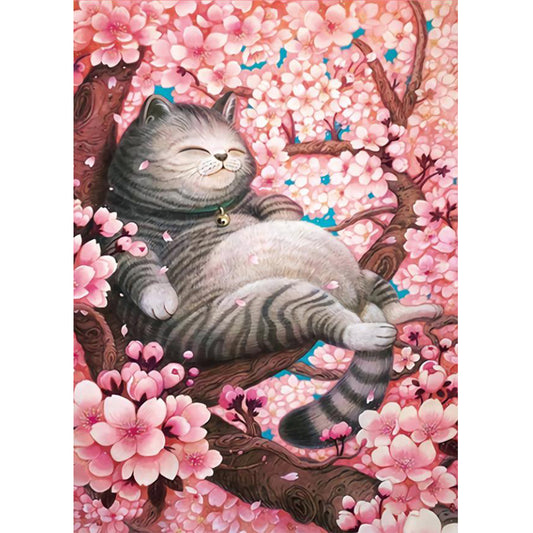 Cat - Full Round Drill Diamond Painting 30*40CM