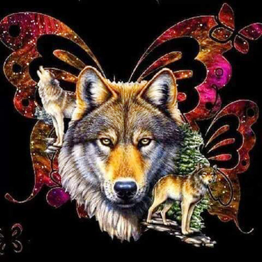 Butterfly Wolf - Full Round Drill Diamond Painting 30*30CM