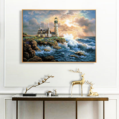 Beach Lighthouse - Full Round Drill Diamond Painting 60*50CM