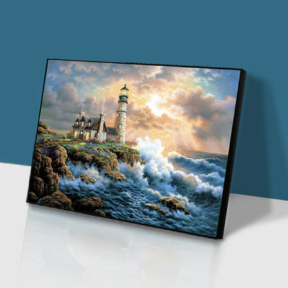 Beach Lighthouse - Full Round Drill Diamond Painting 60*50CM