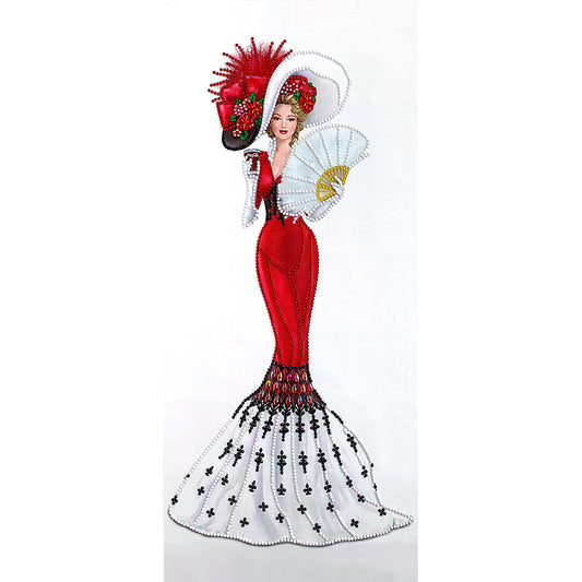 Dress Lady - Special Shaped Drill Diamond Paintng 30*60CM