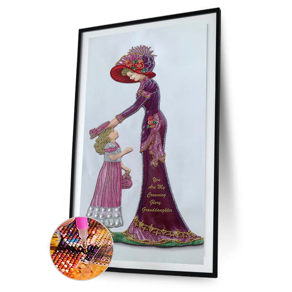 Dress Lady - Special Shaped Drill Diamond Paintng 30*60CM