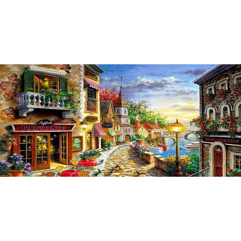 Streetscape - Full Round Drill Diamond Painting 80*40CM